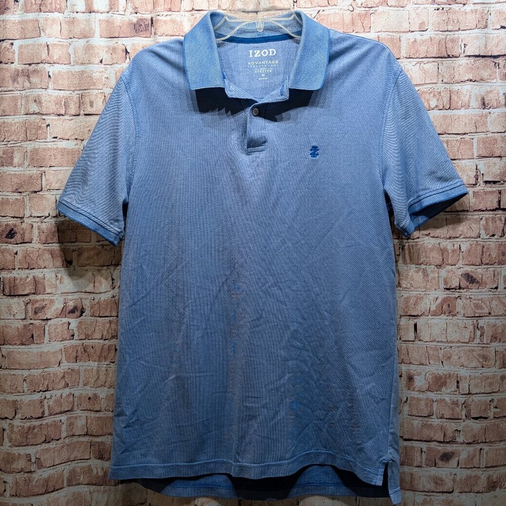 IZOD Polo Advantage Performance Classic Blue Shirt Size Medium